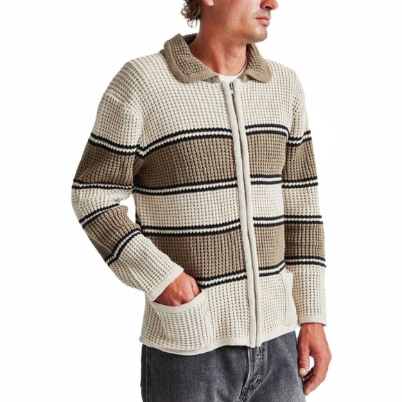 Brixton | Powell Chunky Knit Full Zip Cardigan Sweater | Size XL - Picture 1 of 8